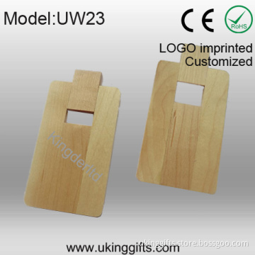 Wooden Credit Card USB Flash Pen Drive with Full Color Printing